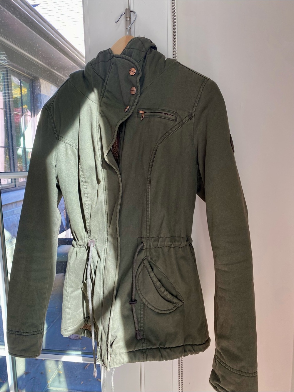 ONLY Cotton Parka Olive Green Interior faux fur
